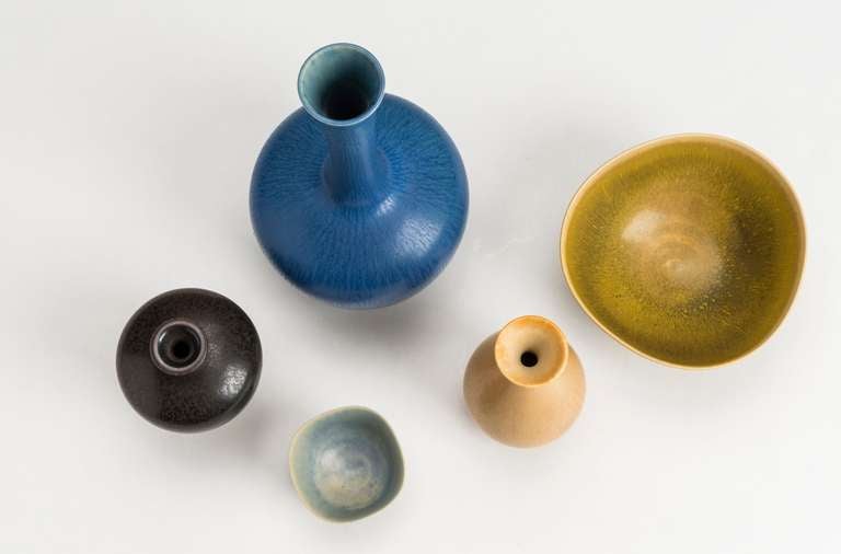 Scandinavian Modern Berndt Friberg Miniature Vases and Bowls