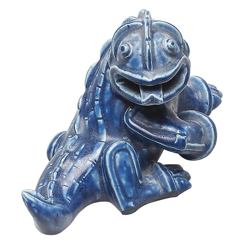 Wilhelm Kâge, "Dragon" Stoneware Figurine For Sale