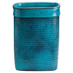Stig Lindberg turquoise stoneware vase, Sweden 1965