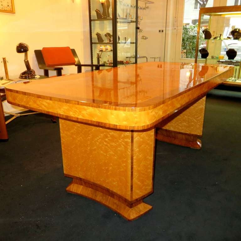 Closing SALE - Dining Table or Desk England 30's Bird's Eye Maple