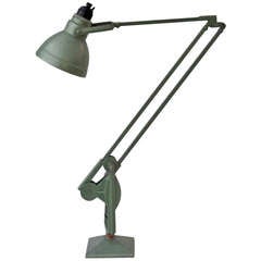 1950
s Green Industrial Design Desk Lamp By ERPE Belgium