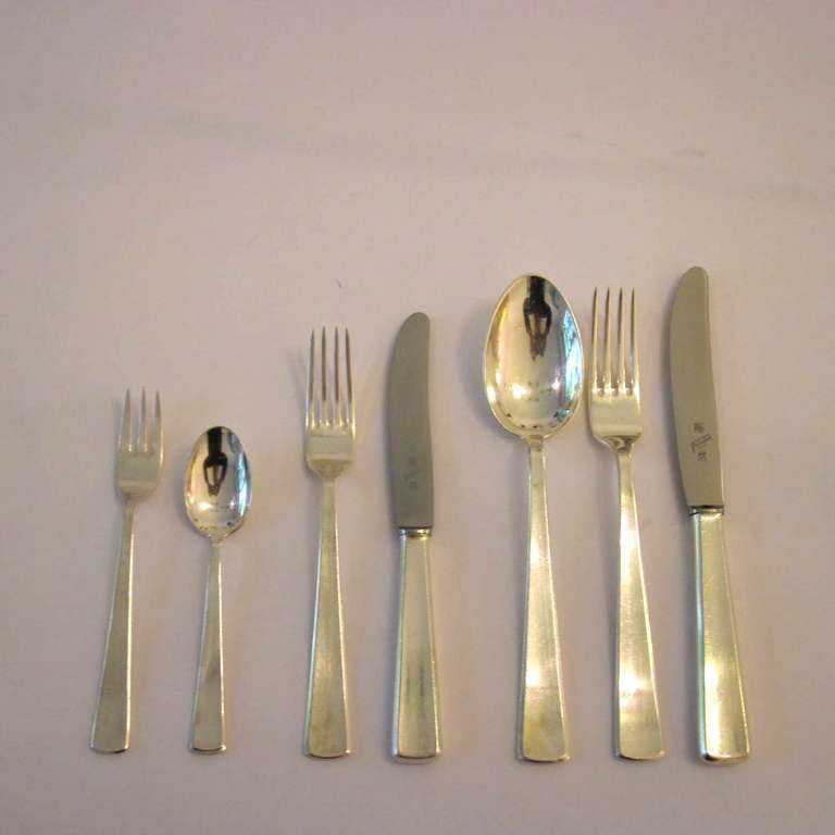 Closing SALE - 52 Pieces of Silver Plated Art Deco Flatware By WMF Germany 1930's