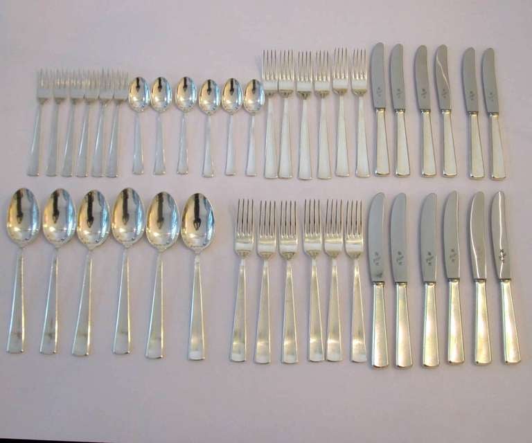 Closing SALE - 52 Pieces of Silver Plated Art Deco Flatware By WMF Germany 1930's For Sale 1