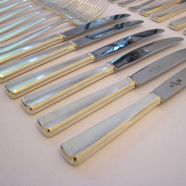 Closing SALE - 52 Pieces of Silver Plated Art Deco Flatware By WMF Germany 1930's For Sale 2