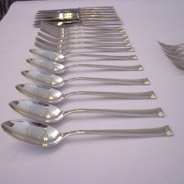 Mid-20th Century 36 Pieces of Silver Plated Flatware By Bruckmann Germany 1930's