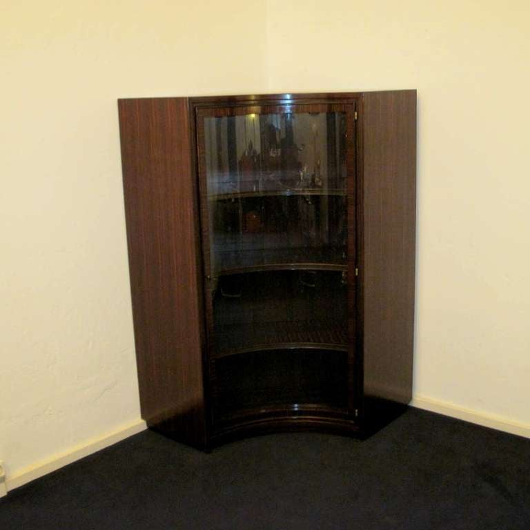 Brass Closing SALE - Rare Display Cabinet for Corner Germany 1930's For Sale