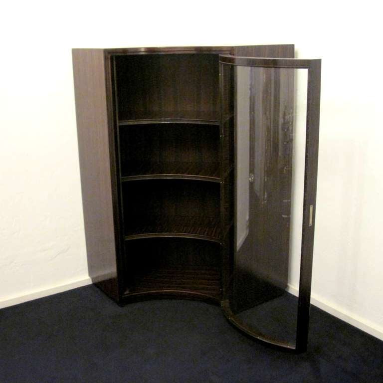 Art Deco Closing SALE - Rare Display Cabinet for Corner Germany 1930's For Sale