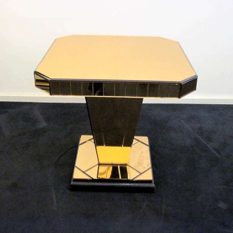 Art Deco Closing SALE - Rose Mirrored Side Table England 30's For Sale