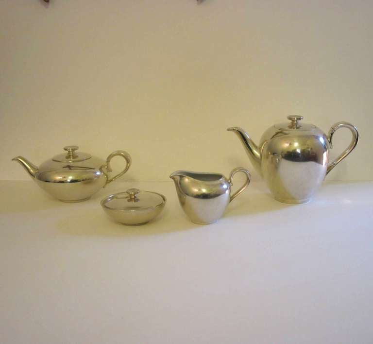 Silver Plated Porcelain Coffee Tea Set By WMF Germany 1