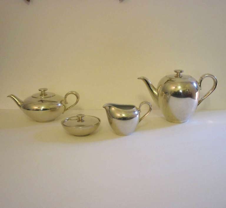 Silver Plated Porcelain Coffee Tea Set By WMF Germany at 1stDibs