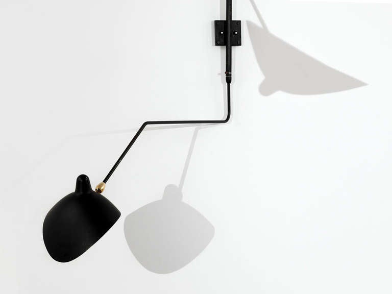 French Serge Mouille, Angled Two-armed Wall Lamp 1954