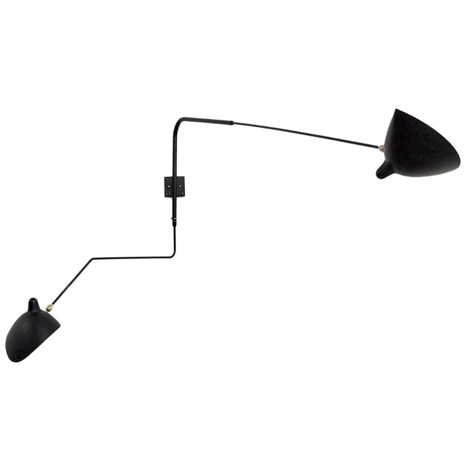 Serge Mouille, Angled Two-armed Wall Lamp 1954