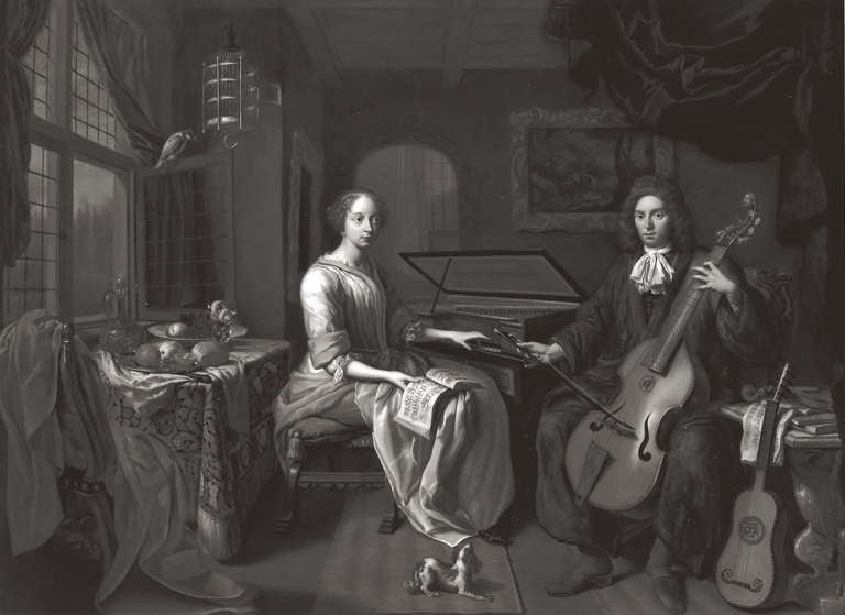 Dutch HERMANNUS COLLENIUS - A Portrait of an Elegant Couple Making Music For Sale