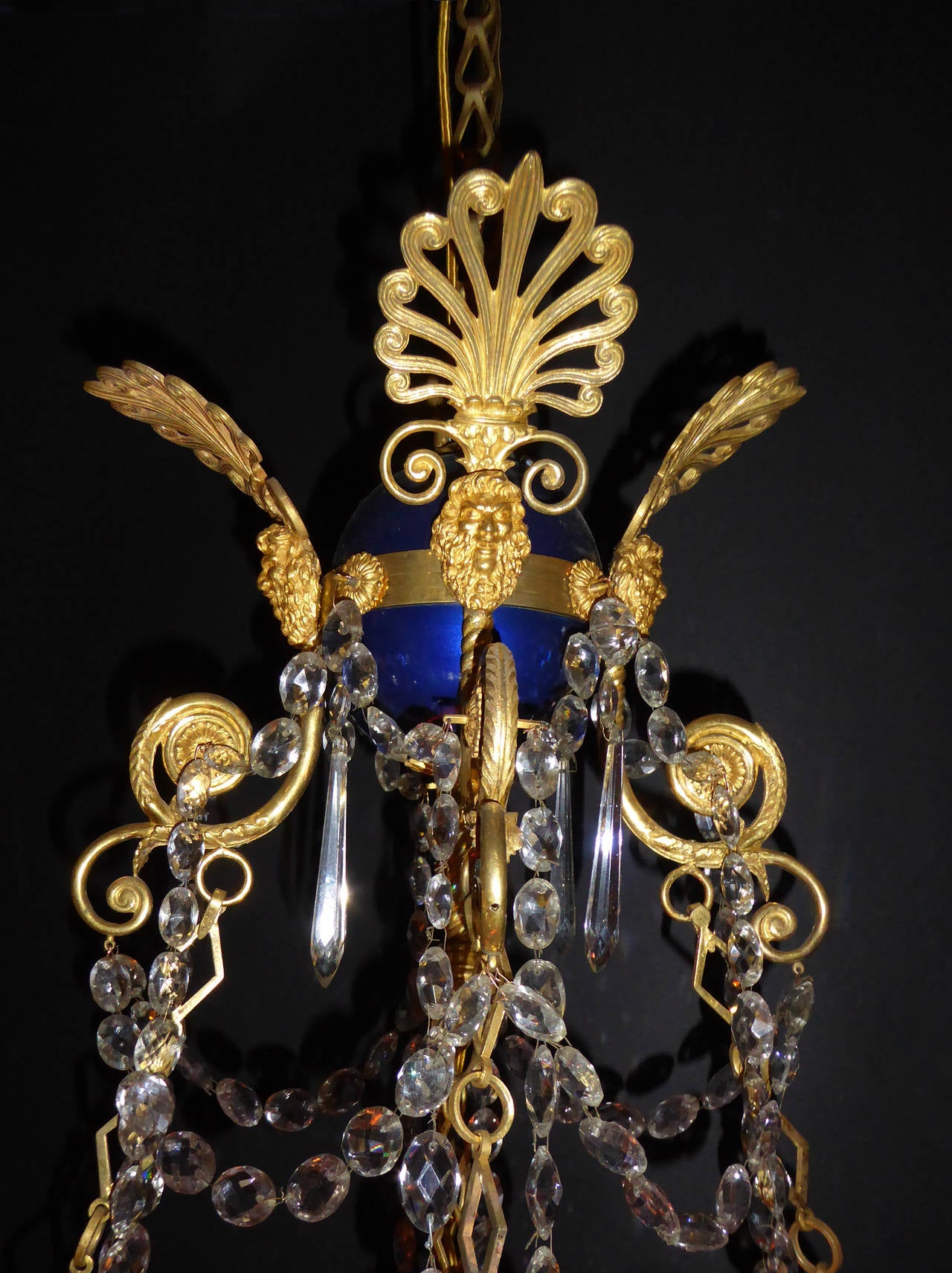 Russian Crystal and Gilt Bronze Eight-Light Chandelier