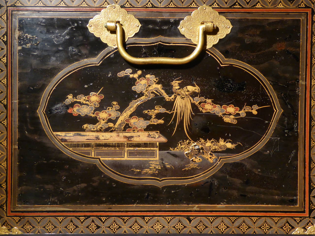 17th Century Rare Large Japanese Lacquer Coffer For Sale