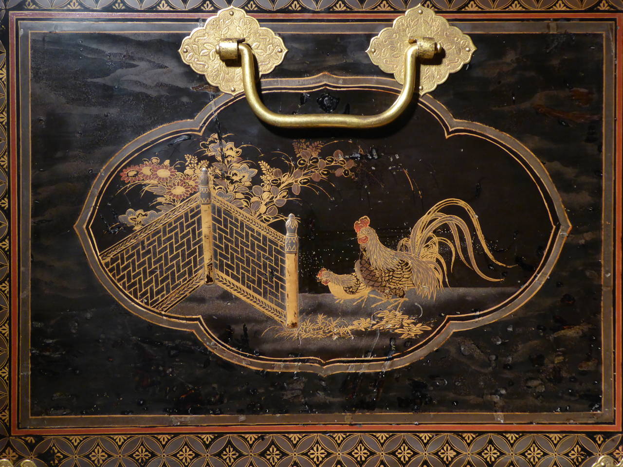 Rare Large Japanese Lacquer Coffer For Sale 1