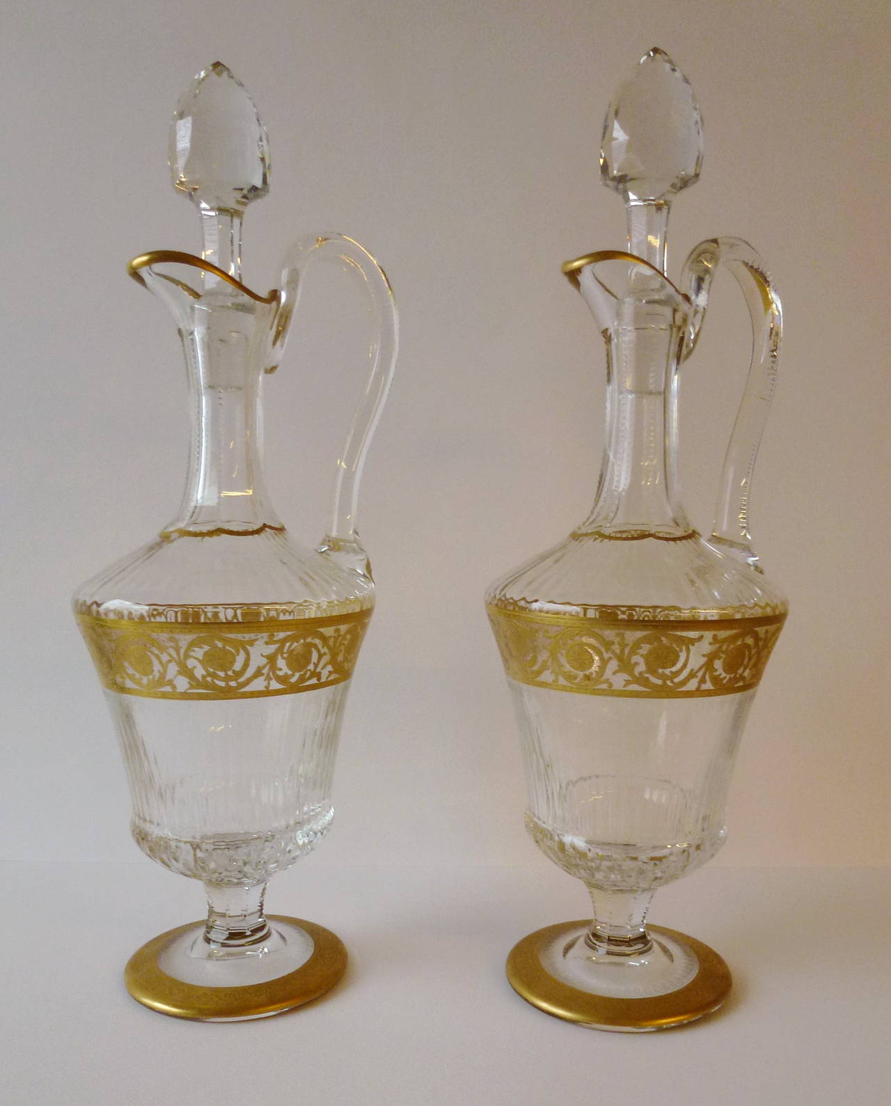 Renaissance An extensive St. Louis Thistle pattern gilt crystal table service