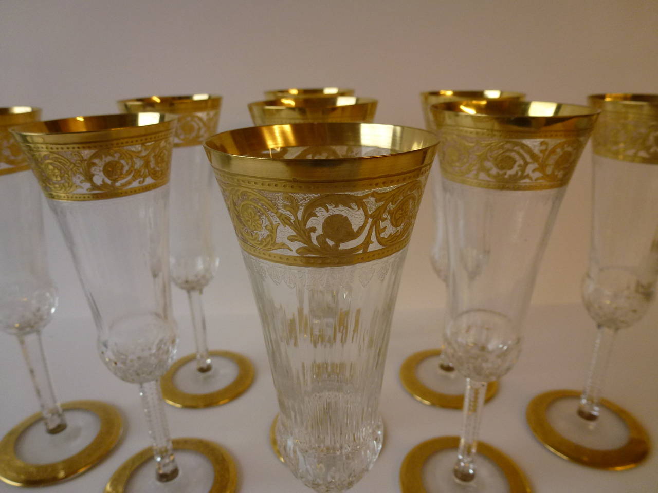 Crystal An extensive St. Louis Thistle pattern gilt crystal table service