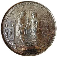 Antique Early Silver Plaque of the Treaty of Westminster