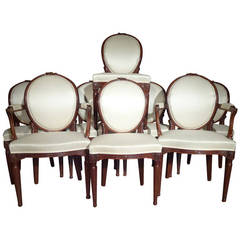 Set of Six Dutch Louis XVI Chairs and Two Armchairs 10
