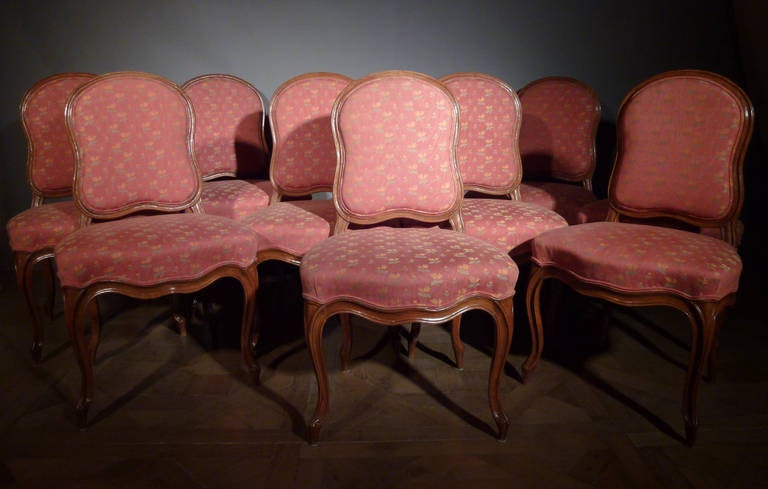 Set of Ten French Louis XV Chairs In Excellent Condition For Sale In Hilversum, NL
