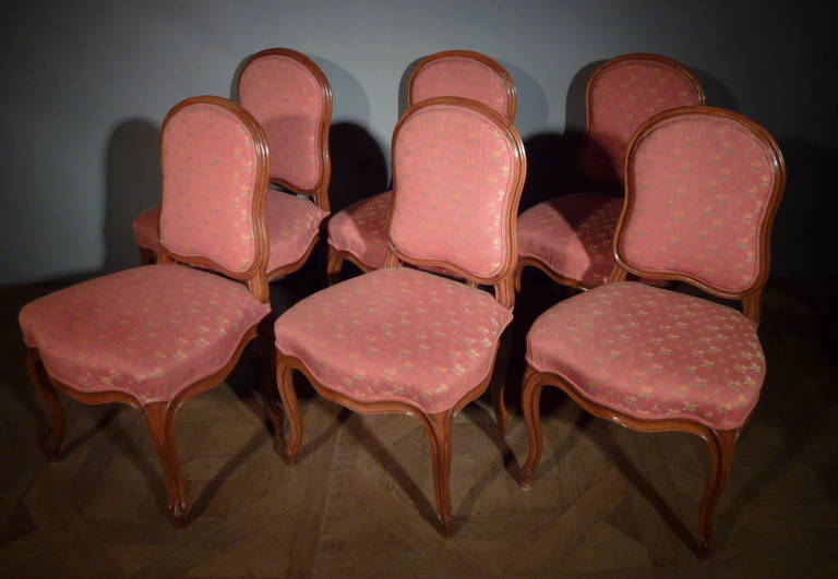 Beech Set of Ten French Louis XV Chairs For Sale