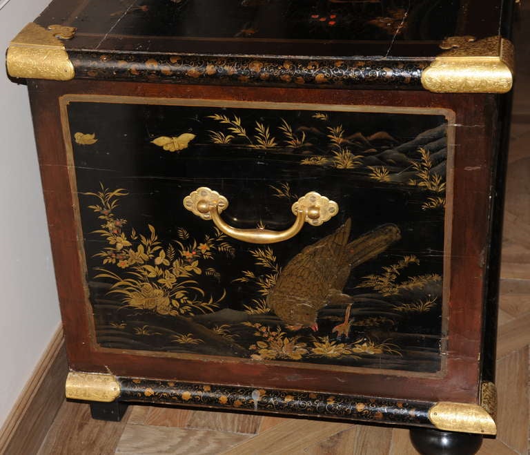 18th Century and Earlier  Extremely Rare Lacquer Chest For Sale