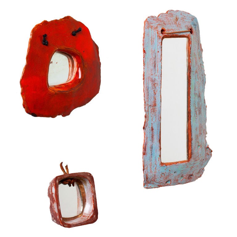 Set of ceramic  mirrors by Juliette Derel