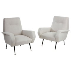 Vintage Pair of Stylish Italian Armchairs and Sofa