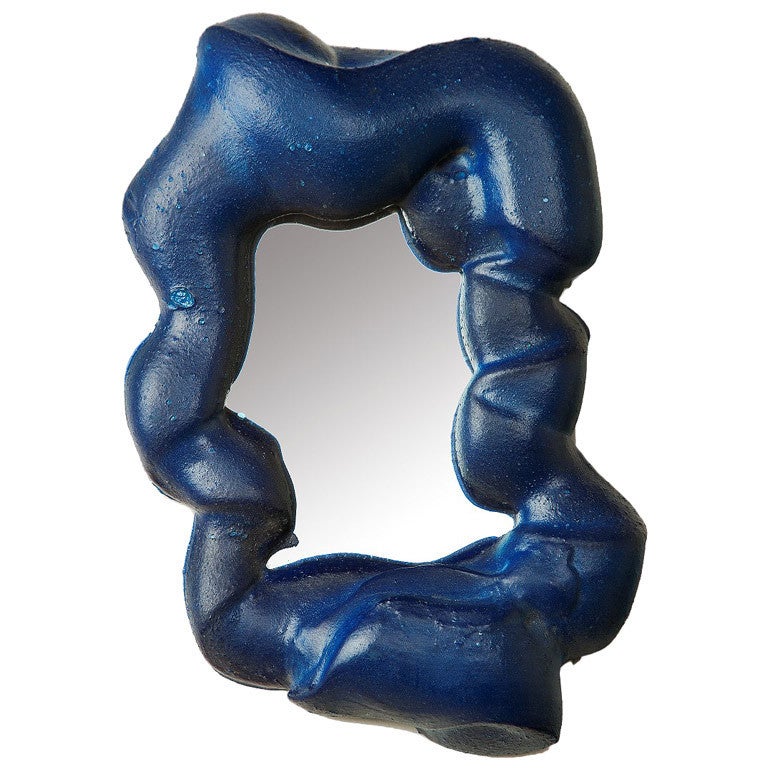Blue resin mirror by Louis Durot