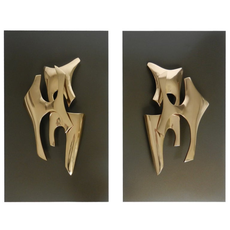 Pair Of Exceptional Wall Lights By Fred Brouard For Sale