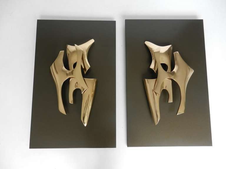 Pair Of Exceptional Wall Lights By Fred Brouard