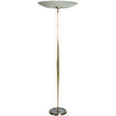 Glass and brass Floor Lamp by Fontana Arte