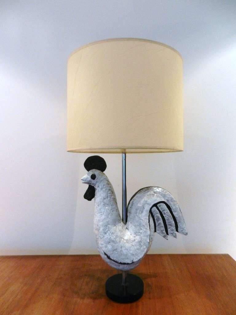 Mid-Century Modern French Ceramic Table Lamp In Good Condition In London, GB