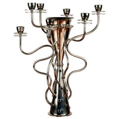 Large Silver Plated Candlestick Designed by Borek Sipek for Driade