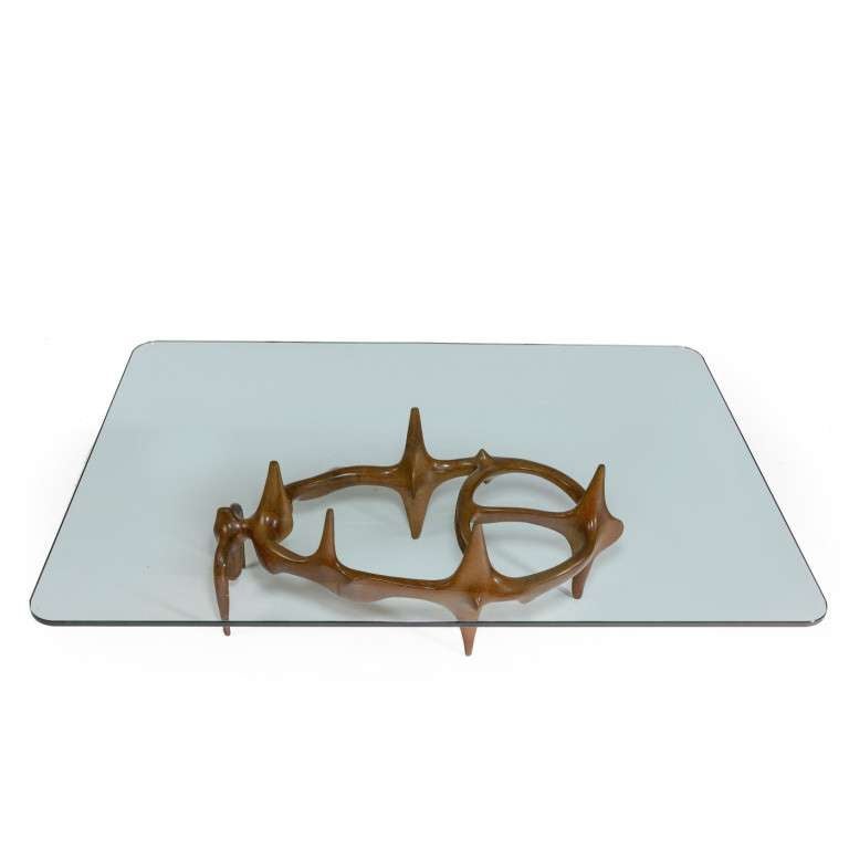 French Exceptional Bronze Coffee Table By Victor Roman 