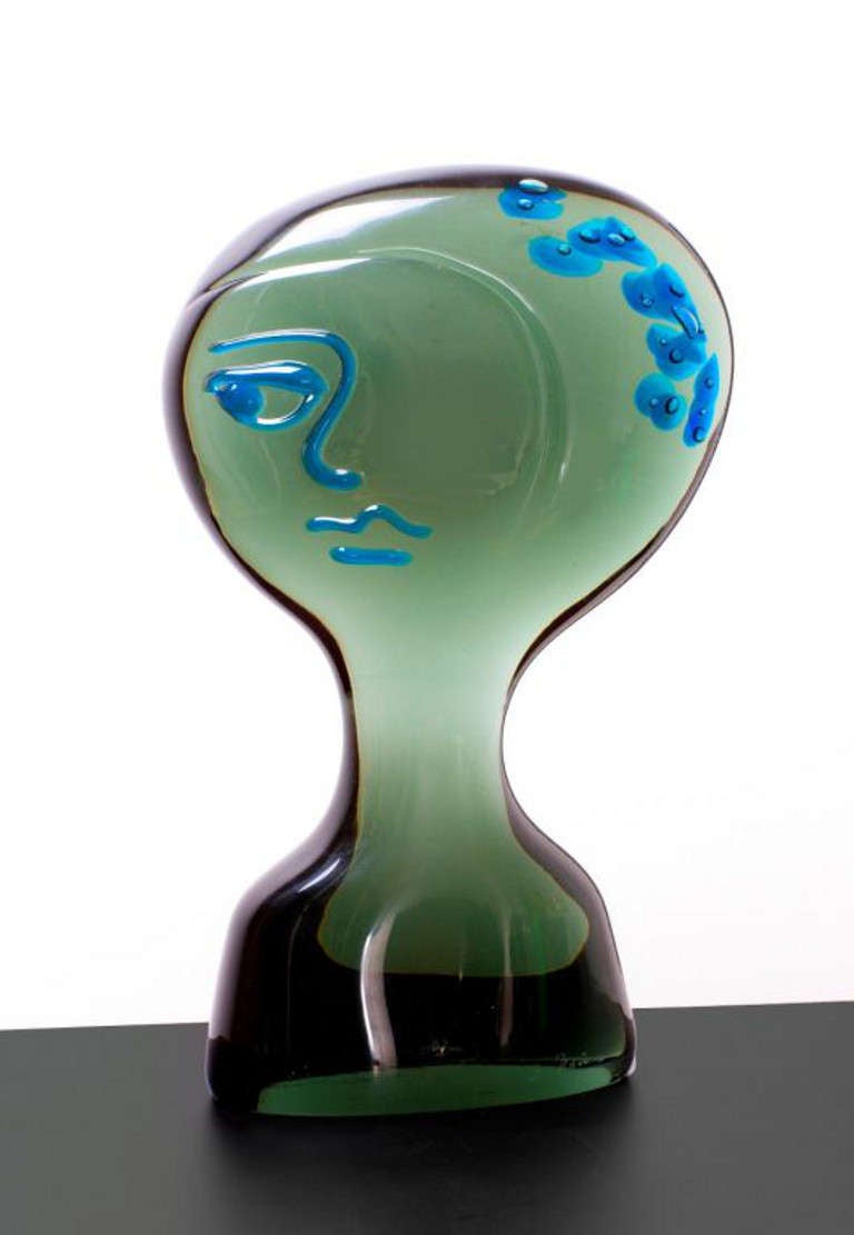 Italian Glass sculptural head by Ermanno Nason