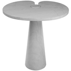 Side Table In Carrera Marble By Angelo Mangiarotti