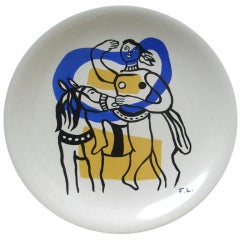 Glazed Ceramic Plate By Ferdinand Leger (1881-1955)