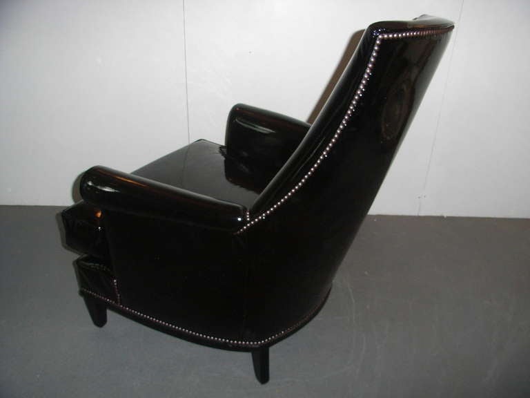 black patent leather chair