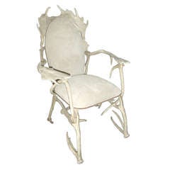 Fauteuil en aluminium "faux bois" Arthur Court