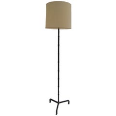 Stitched Leather Floor Lamp By Jacques Adnet