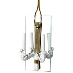 Metal Brass and Glass Hall Lantern