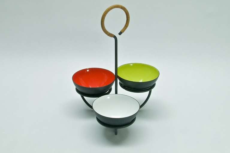 A very rare Krenit of Denmark centerpiece tableware condiment bowl set.

Measures: W 4 x D 4 x H 8 in.