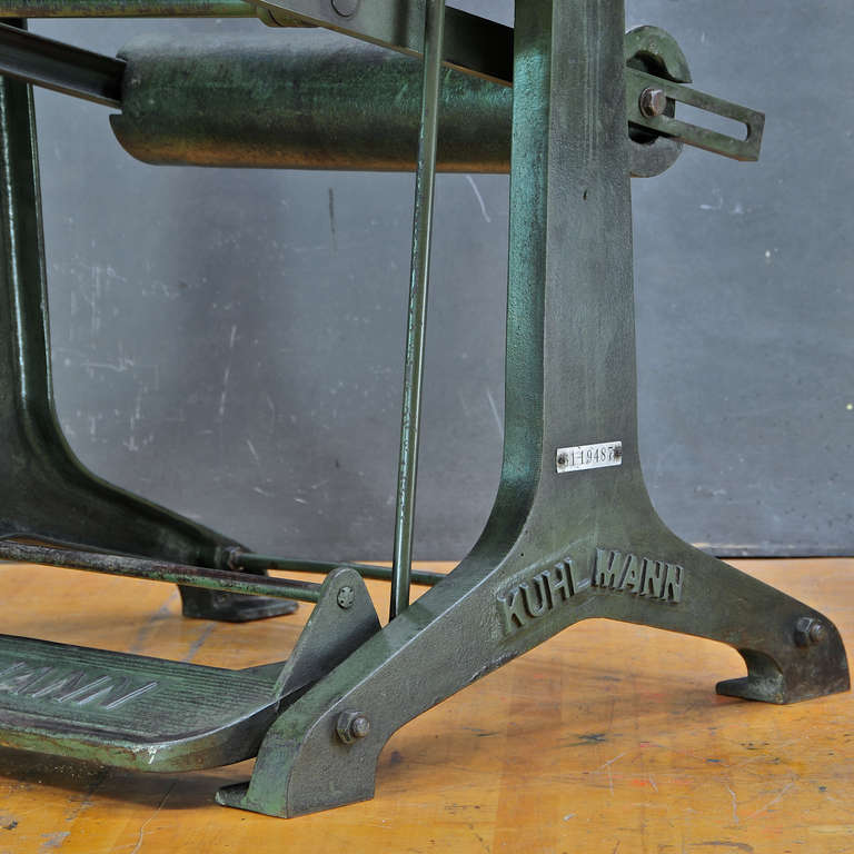 1930's Industrial Drafting Table German Factory Cast Iron Steel Top Counterbalance 1
