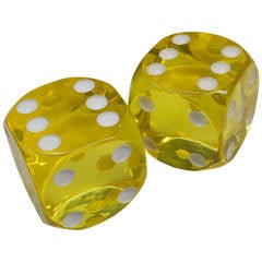 Vintage Monumental Lucite Carpet Dice Sculptural Novelty Toys