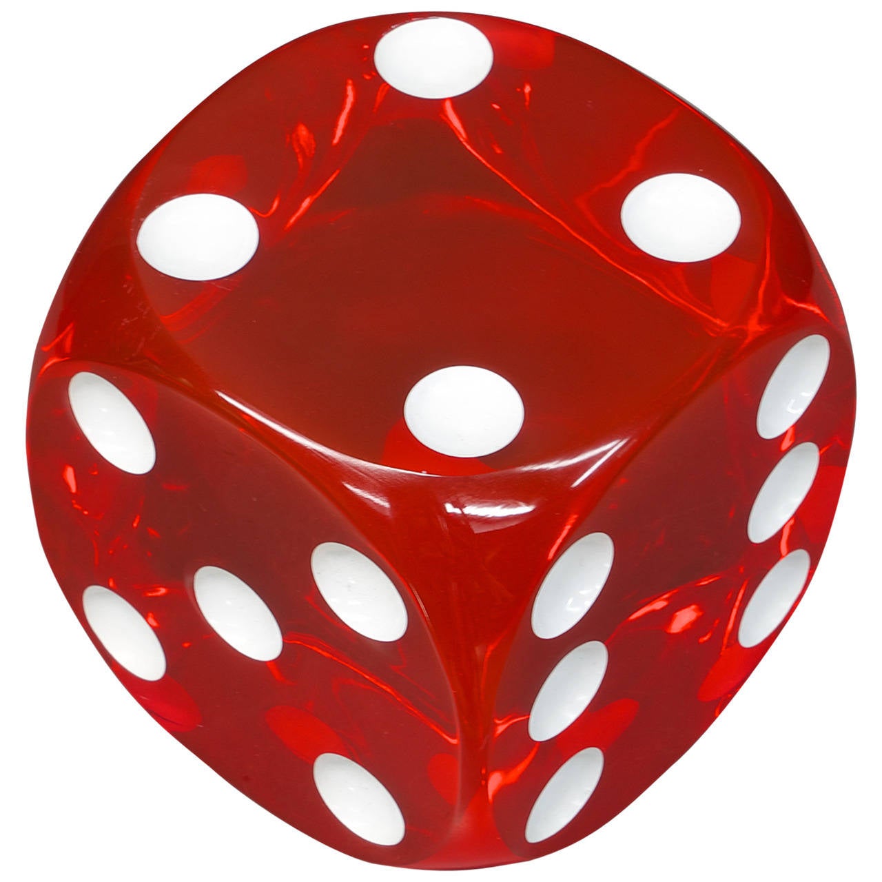 One Monumental Cherry Red Lucite Carpet Dice Sculptural Toy at 1stdibs