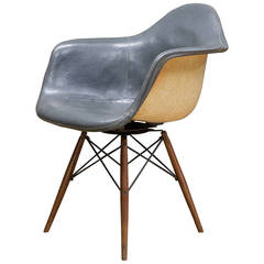 Charcoal & Walnut Charles Eames PAW Swivel Dowel Leg Chair