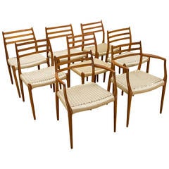 Niels O. Moller Fauteuils en teck, chaises de salle à manger Møllers