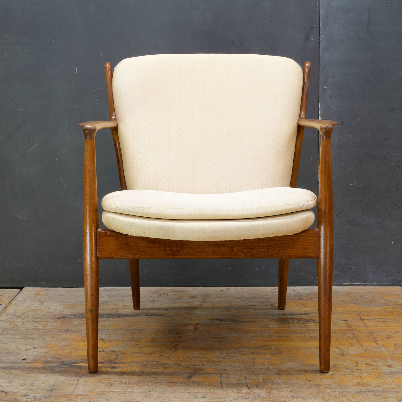 Danish Finn Juhl Walnut Delegate Chair in Original Condition by Baker Furniture Co